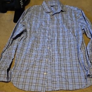 Men's large Banana Republic Blue Plaid Shirt